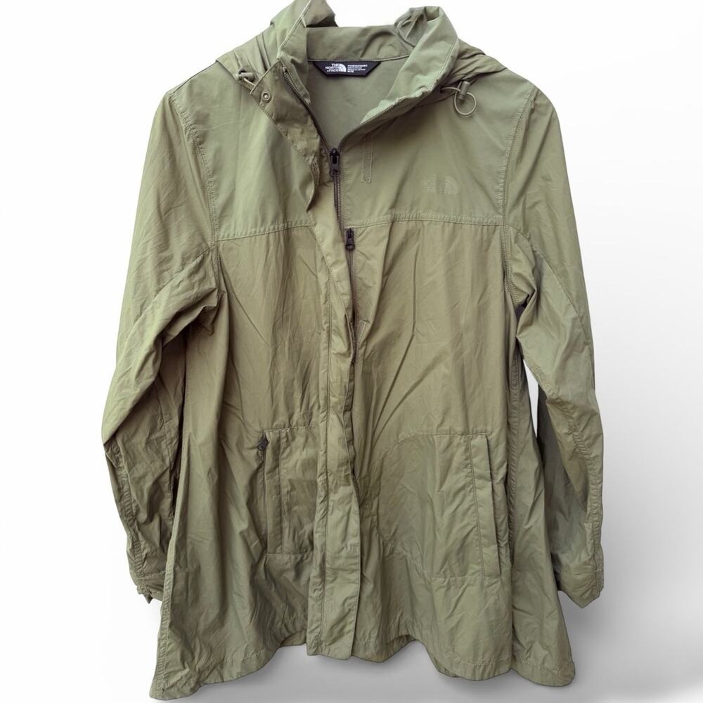 The North Face Womens Hooded Windbreaker Jacket Green Size M Lightweight Jacket